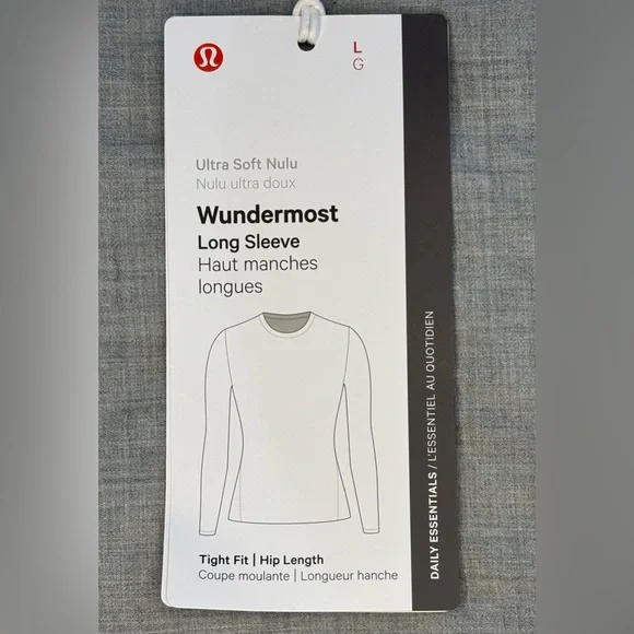 NWT Lululemon Wundermost Nulu Long Sleeve Size Large Solar Gray - Picture 7 of 8